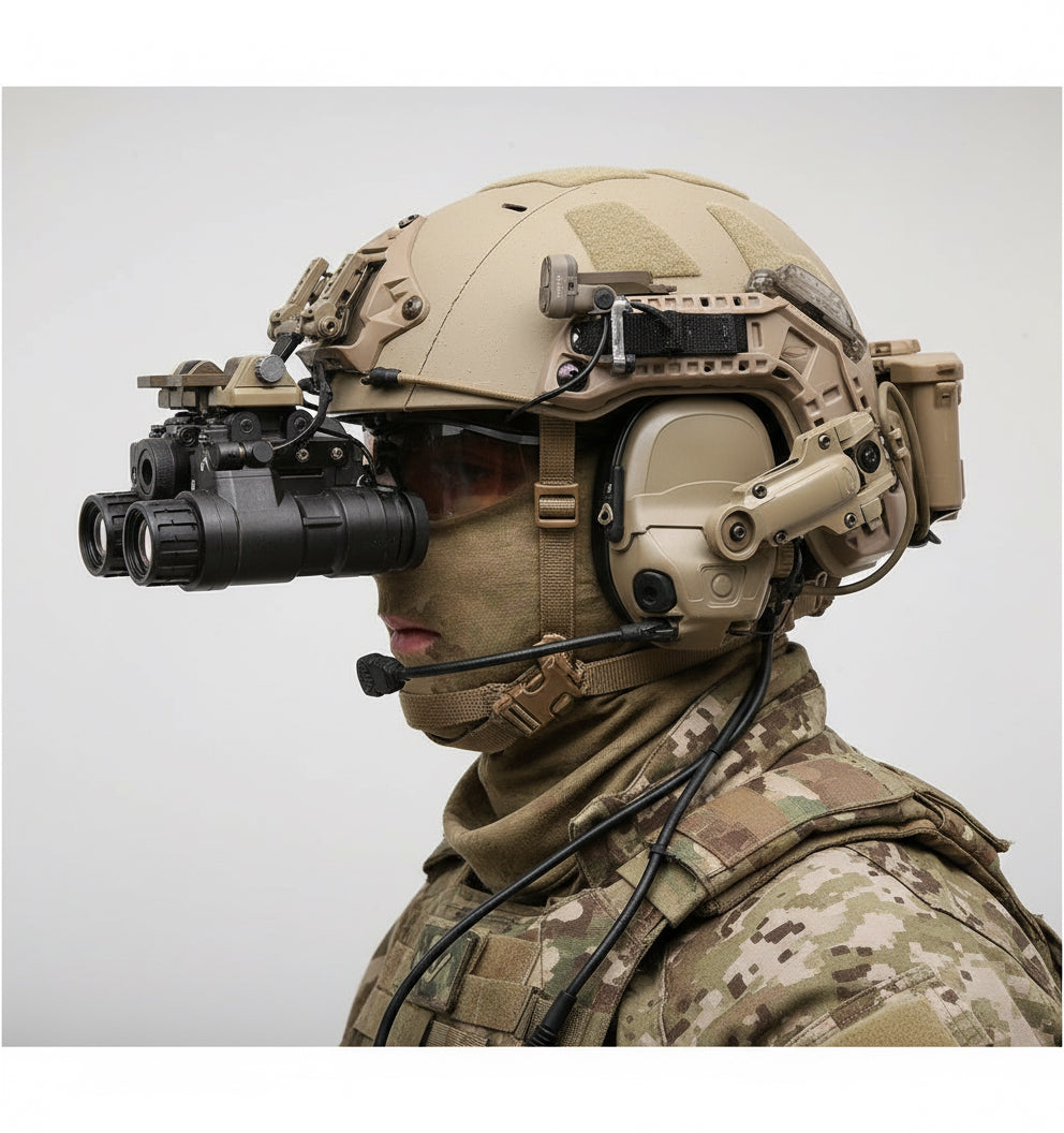 RAILINK on helmet — worn