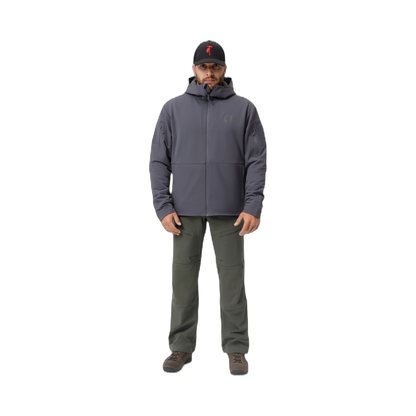 Frontal photo of the Tomahawk Performance Instructor Jacket, a tactical cold weather insulated jacket, in the Urban Grey color way.