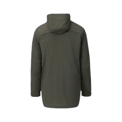 On form back photo of the Tomahawk Performance Overlayer Anorak, a lightweight tactical weather protective layer, in Ranger Green.
