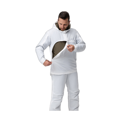 Frontal photo of the Tomahawk Performance Overlayer Anorak featuring the reverse-U zip opening.